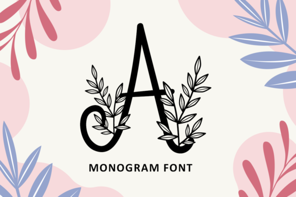Foliage Monogram Display Font for Spring Crafts