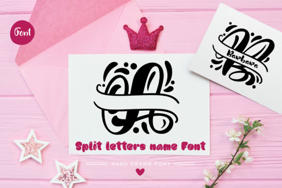 Split Letter Name Font for Handmade Creations